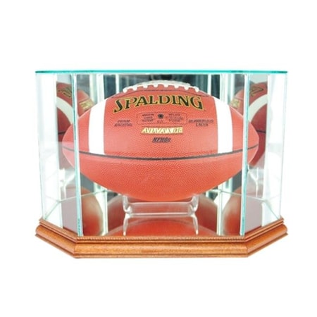 Perfect Cases Perfect Cases FBO-W Octagon Football Display Case; Walnut FBO-W